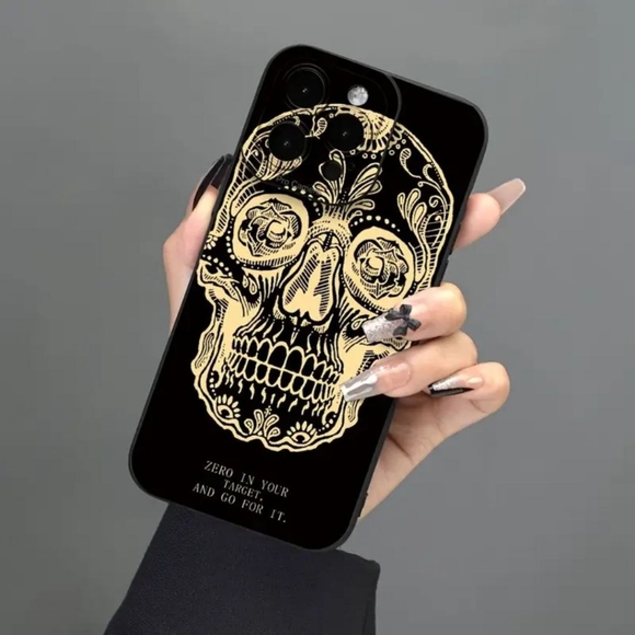 Halloween Skeleton Pattern Silicone Phone Case For iPhone 14 Pro Max-BLACK-SALE - Picture 3 of 6